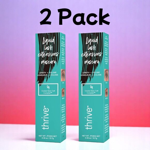 2 PACK Thrive Causmetics Liquid Lash Extensions Mascara BRYNN Rich Black - Picture 1 of 3